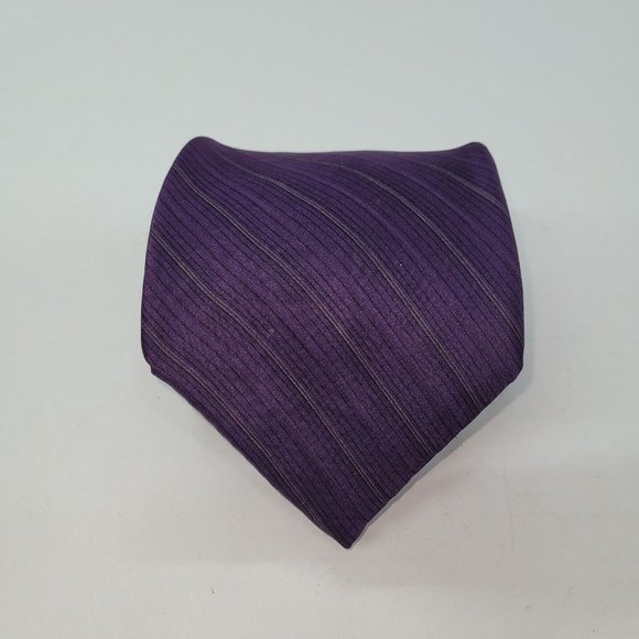 Milano Uomo Tie Men Silk Striped Purple Handmade‎ Costa Rica Office Preppy - Picture 3 of 7